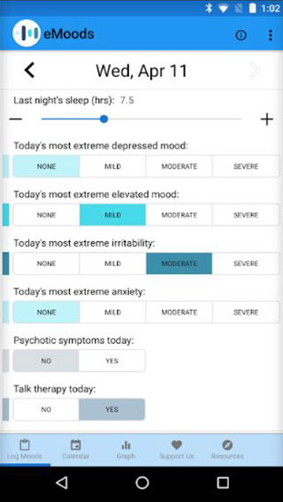 Mood Tracker App Bipolar / Euthymia Mood Tracking And Goal ...