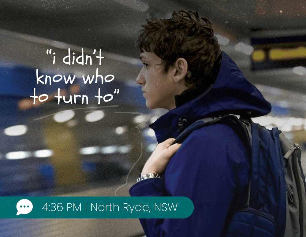 Teen boy at train station