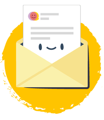 Email envelope with a smiley face