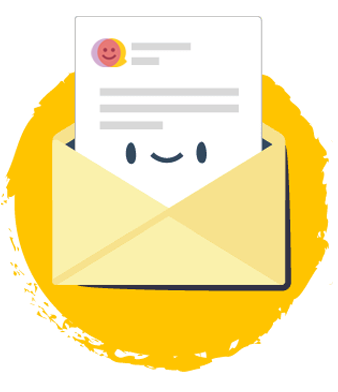 Email envelope with a smiley face