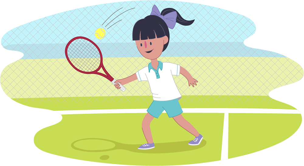 Girl playing tennis