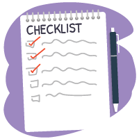 Checklist with pen