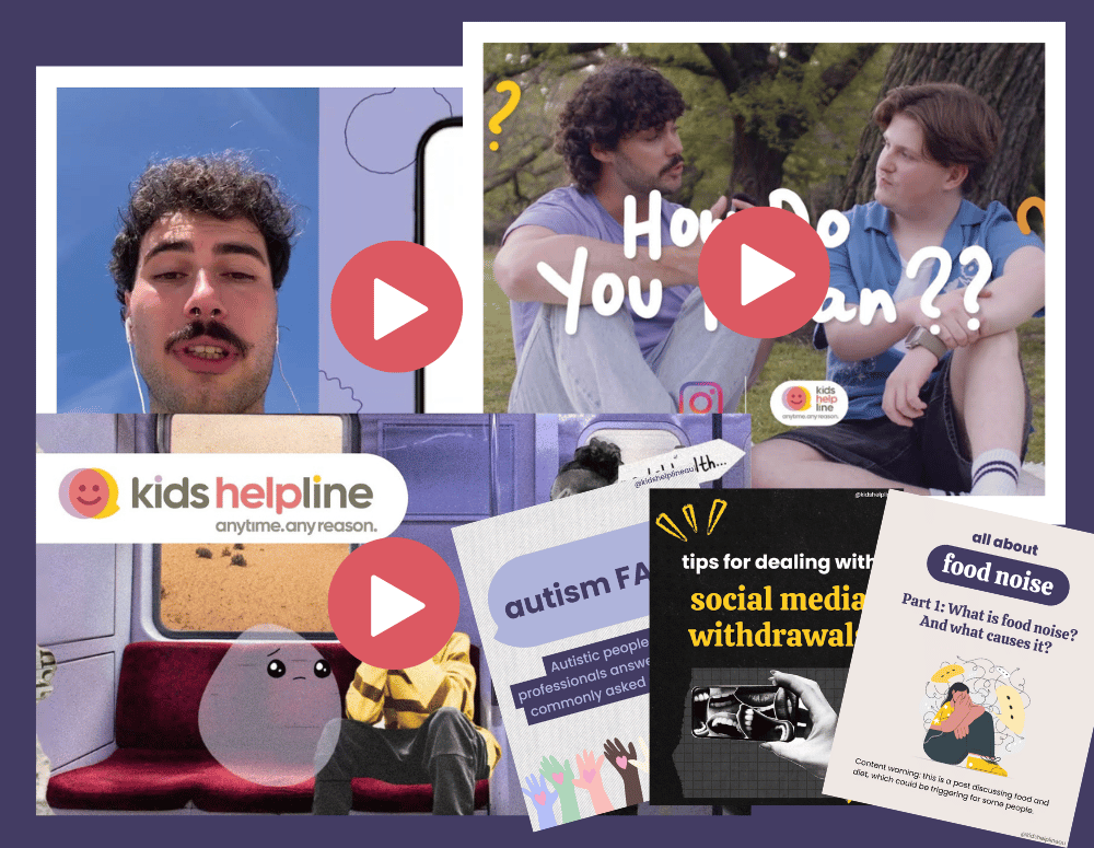 Kids Helpline videos and social media posts