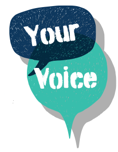Logo with the words 'Your Voice' Logo with the words 'Your Voice'