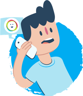 Boy calling Kids Helpline on his mobile phone