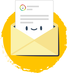 Email envelope with a smiley face