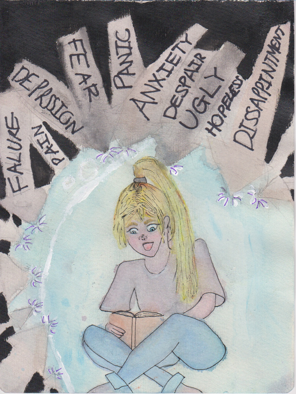 Reading by Bethany | Kids Helpline Challenge 2021 artwork | Kids Helpline